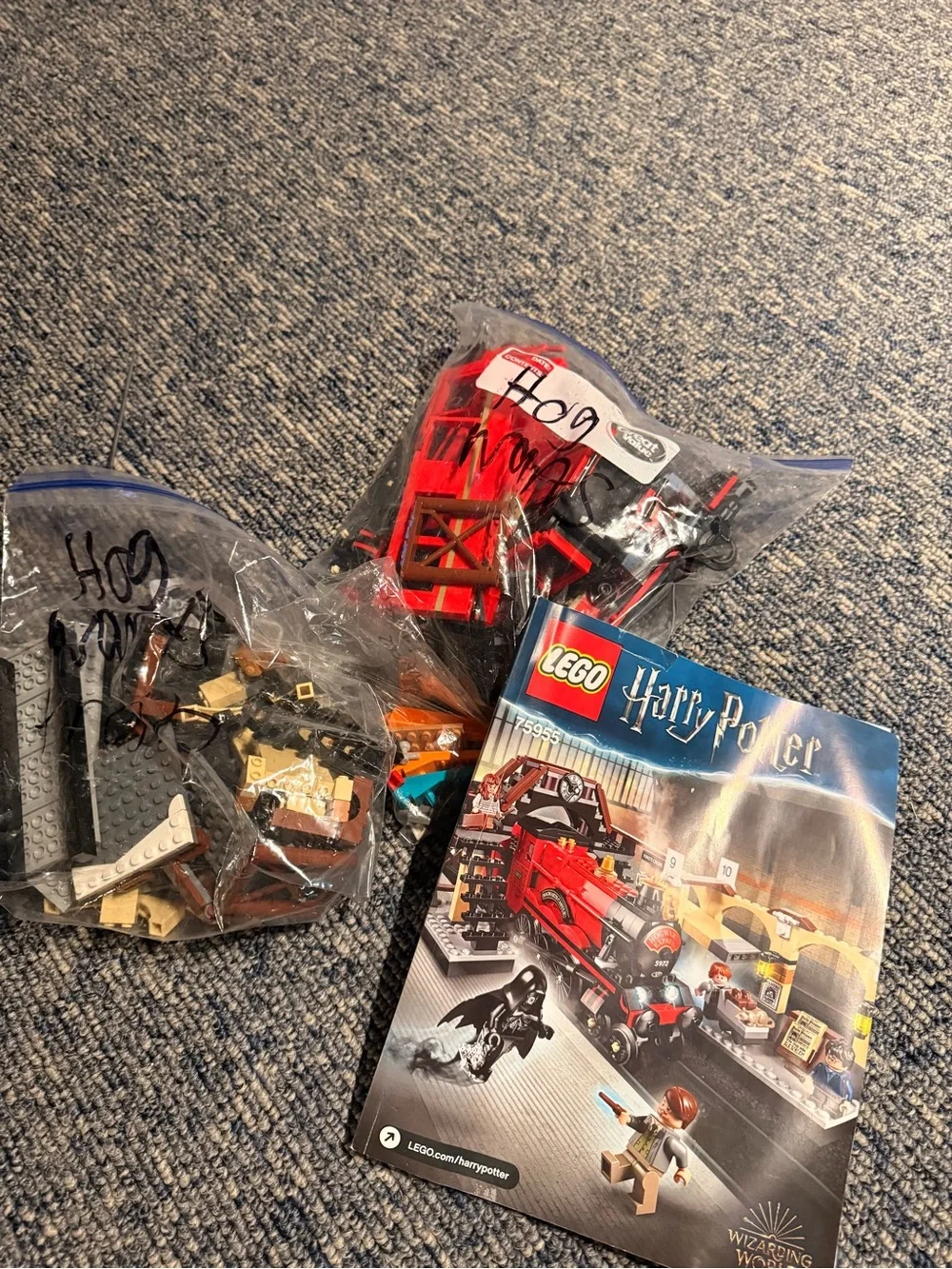 Lego Harry Potter Red Train Parts with Black and Brown Accessories